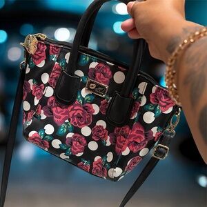 Betsey Johnson Polka Dot and Floral Crossbody Bag